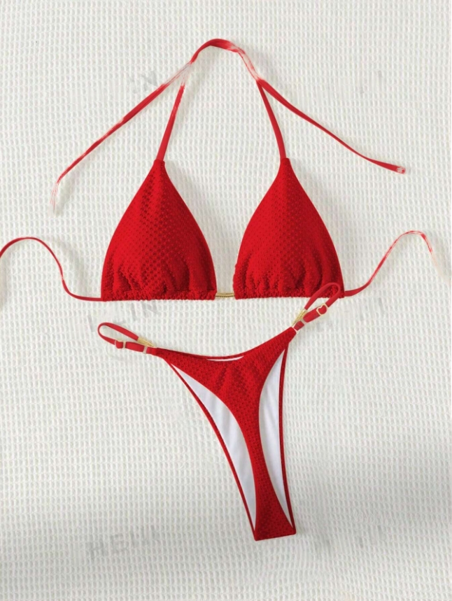 Red Hot Bliss: Bikini 2 piezas de bottom de tanga