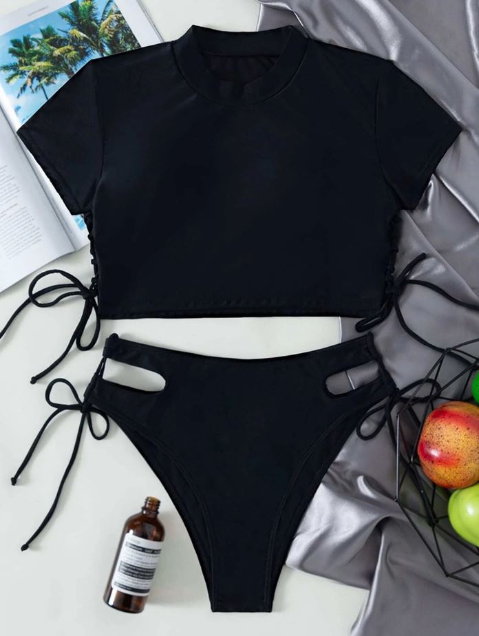 EclipseSeduction: Bikini 2 piezas con cordón lateral y abertura