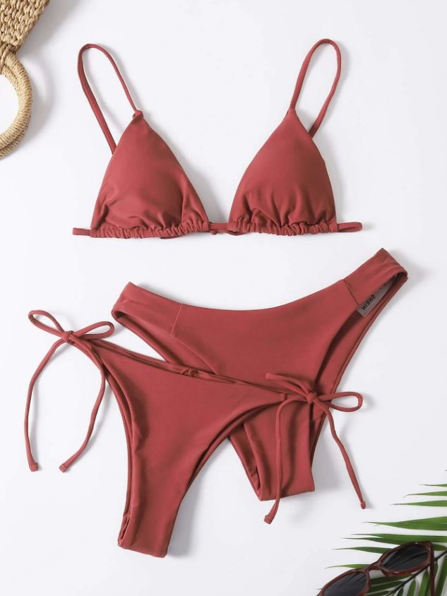 Cinnamon Glow: Bikini 3 piezas corte alto