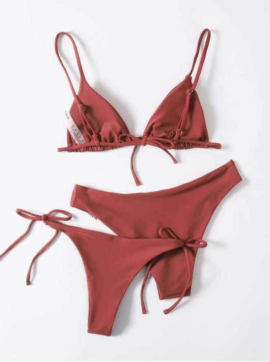 Cinnamon Glow: Bikini 3 piezas corte alto