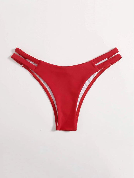 Bottom bikini con abertura color rojo
