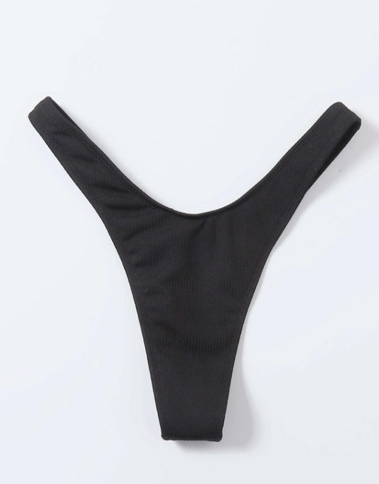 Bottom bikini corto alto de canalé