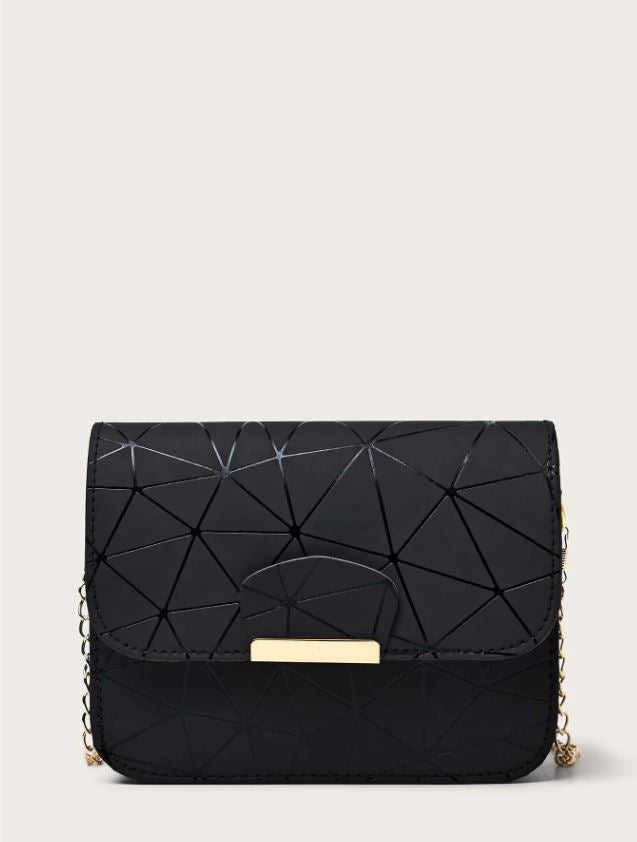 Bolso / cartera con cadena y diseño geométrico
