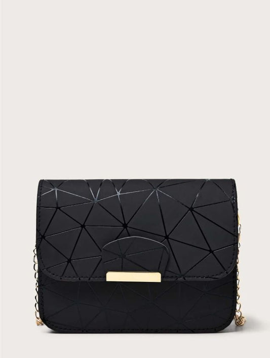 Bolso / cartera con cadena y diseño geométrico