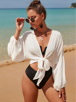 Island Bliss Knotted: Top de pareos simple con nudo