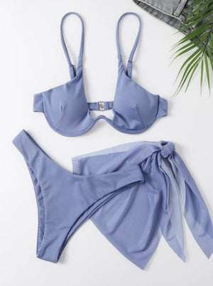 Breezy Blue: Bikini 3 piezas