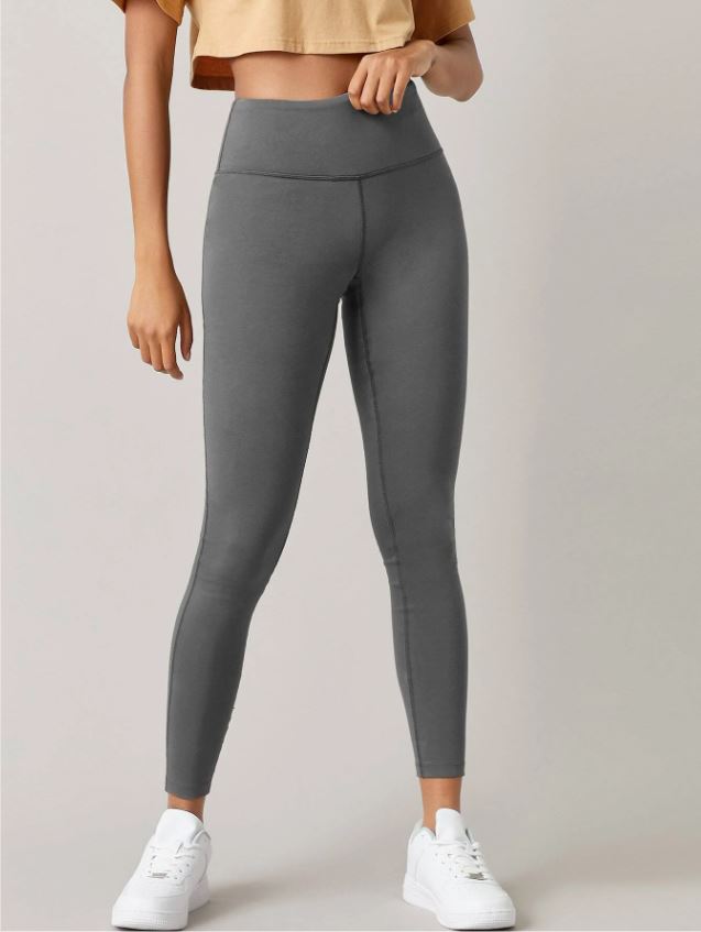 Leggings unicolor de cintura ancha