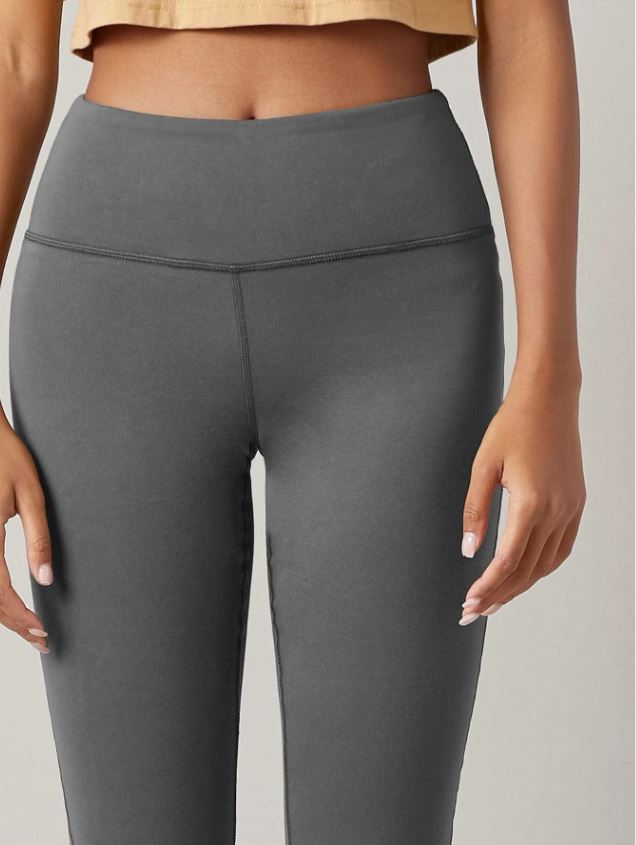 Leggings unicolor de cintura ancha