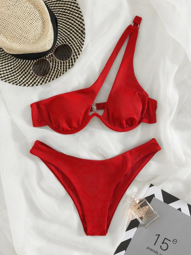 Rouge Dream: Bikini 2 piezas de un hombro push up