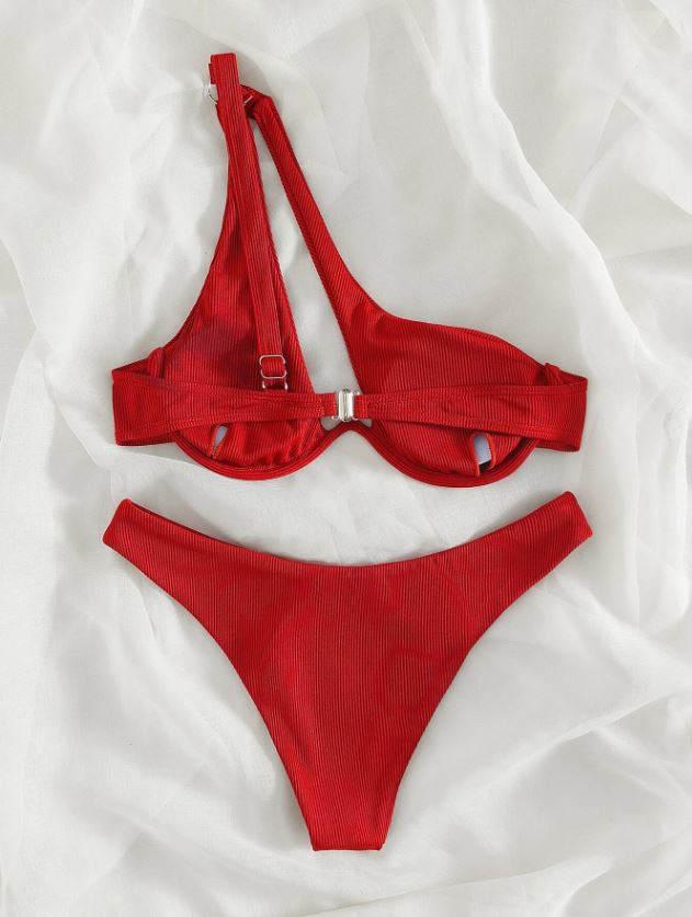 Rouge Dream: Bikini 2 piezas de un hombro push up