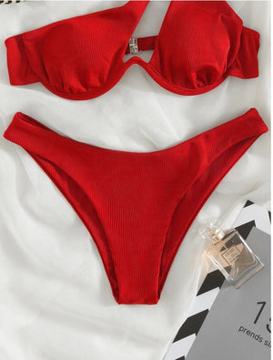 Rouge Dream: Bikini 2 piezas de un hombro push up