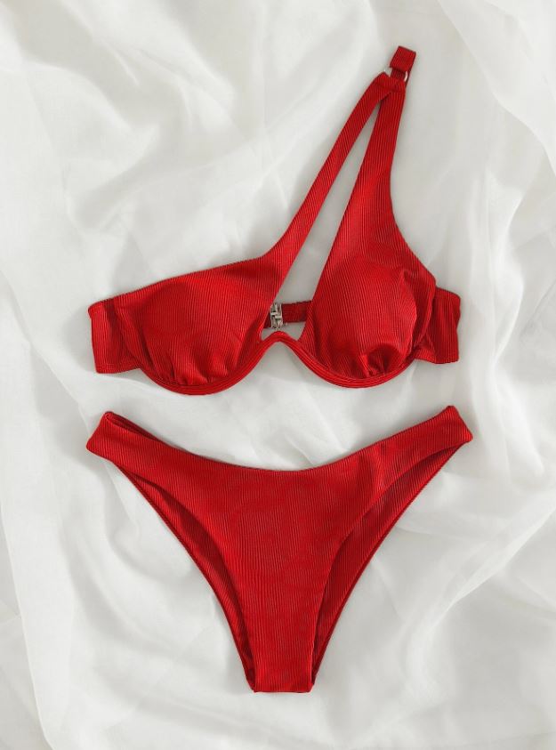 Rouge Dream: Bikini 2 piezas de un hombro push up