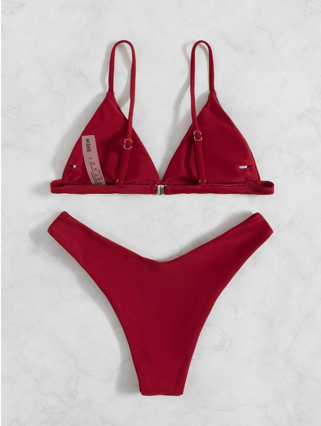 BerryLovely: Bikini 2 piezas simple triángulo de corte alto