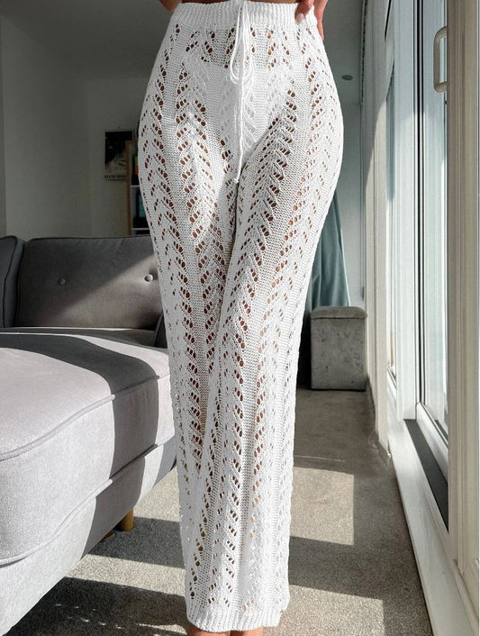 Beachside Bliss: Pantalones cover up color blanco