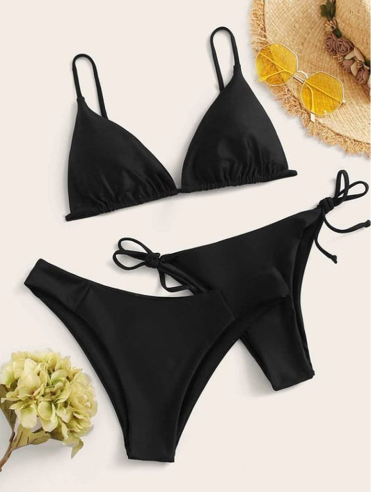 Dark Desire: Bikini 3 piezas, corte alto