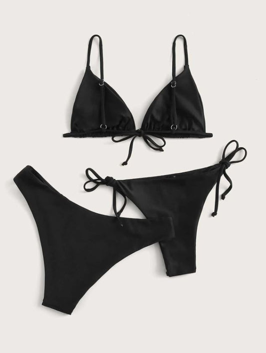 Dark Desire: Bikini 3 piezas, corte alto