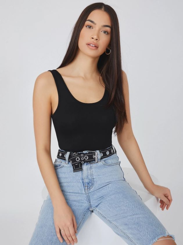 Tank top de cuello redondo