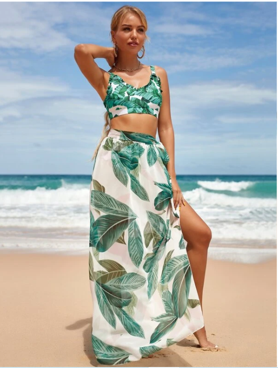 Coastal Vibes Tropical: Salida de baño con estampado tropical